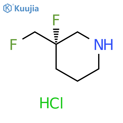 (3S)-3-fluoro-3-(fluoromethyl)piperidine;hydrochloride structure