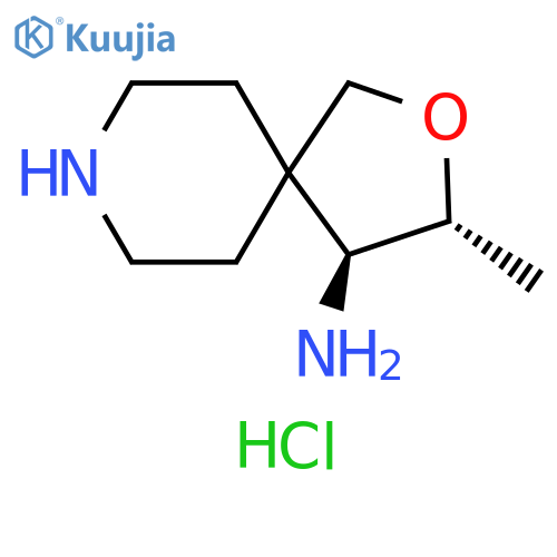 2-Oxa-8-azaspiro[4.5]decan-4-amine, 3-methyl-, hydrochloride (1:2), (3R,4S)- structure