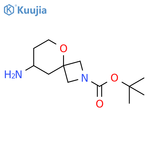 5-Oxa-2-azaspiro[3.5]nonane-2-carboxylic acid, 8-amino-, 1,1-dimethylethyl ester structure