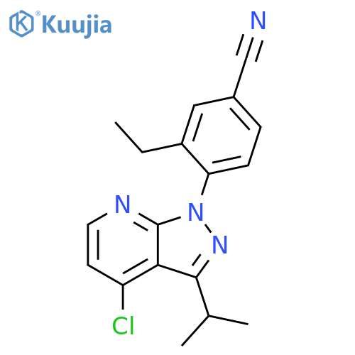 4-(4-chloro-3-isopropyl-pyrazolo[3,4-b]pyridin-1-yl)-3-ethyl-benzonitrile structure