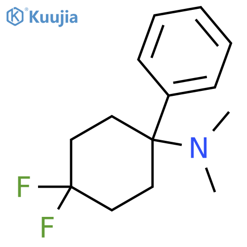 4,4-difluoro-N,N-dimethyl-1-phenyl-cyclohexanamine structure