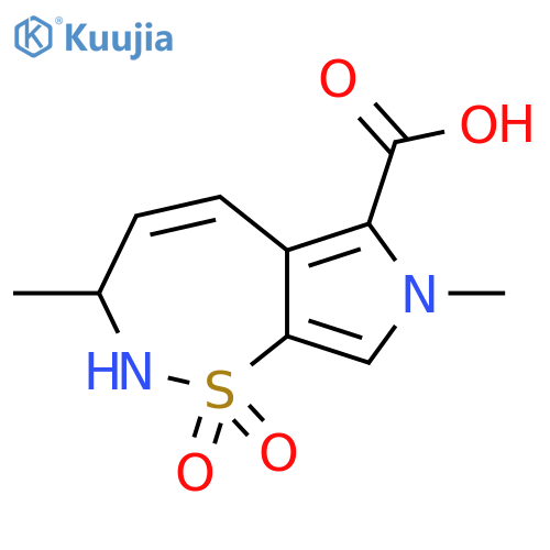 3,7-dimethyl-1,1-dioxo-2,3-dihydropyrrolo[3,4-f]thiazepine-6-carboxylic acid structure