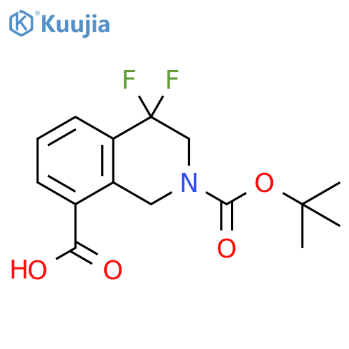 2-tert-butoxycarbonyl-4,4-difluoro-1,3-dihydroisoquinoline-8-carboxylic acid structure