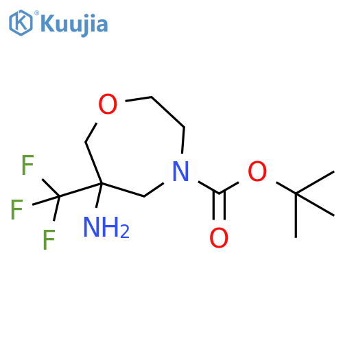 tert-butyl 6-amino-6-(trifluoromethyl)-1,4-oxazepane-4-carboxylate structure