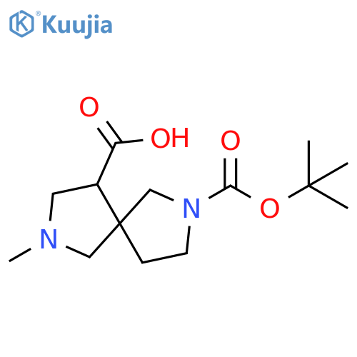 2-tert-butoxycarbonyl-7-methyl-2,7-diazaspiro[4.4]nonane-9-carboxylic acid structure