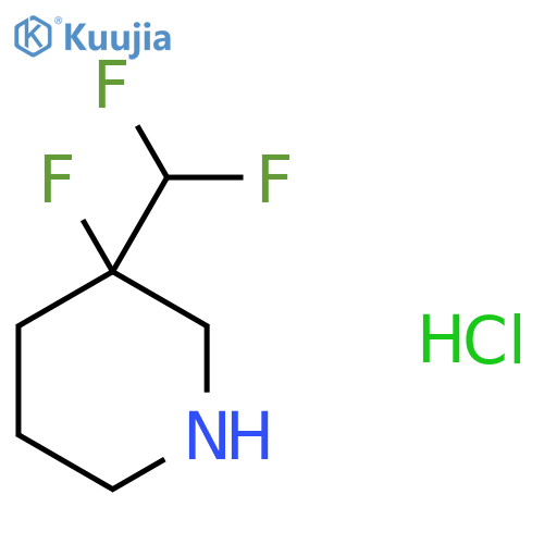 3-(Difluoromethyl)-3-fluoropiperidine hydrochloride structure