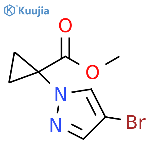 Cyclopropanecarboxylic acid, 1-(4-bromo-1H-pyrazol-1-yl)-, methyl ester structure