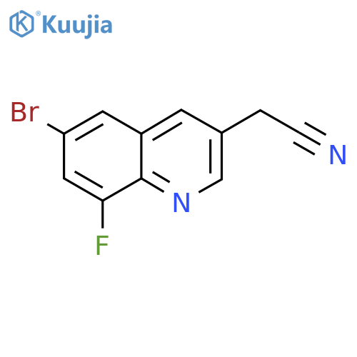 2-(6-Bromo-8-fluoro-3-quinolyl)acetonitrile structure