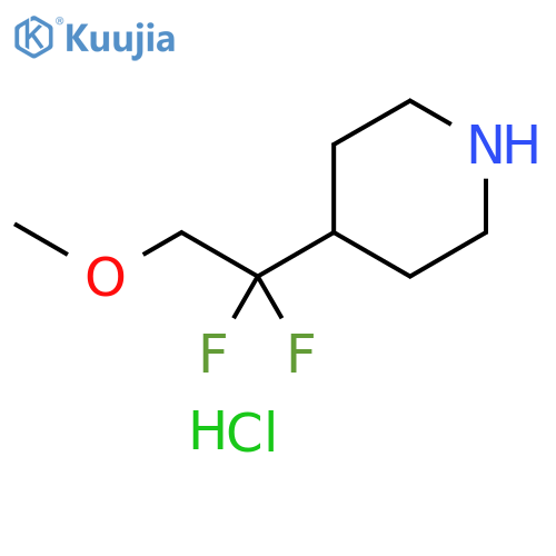 4-(1,1-difluoro-2-methoxy-ethyl)piperidine;hydrochloride structure