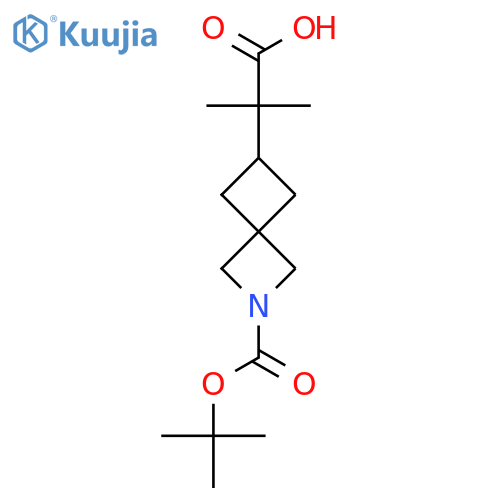 2-(2-tert-butoxycarbonyl-2-azaspiro[3.3]heptan-6-yl)-2-methyl-propanoic acid structure