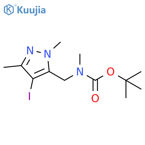 tert-butyl N-[(4-iodo-1,3-dimethyl-1H-pyrazol-5-yl)methyl]-N-methylcarbamate structure