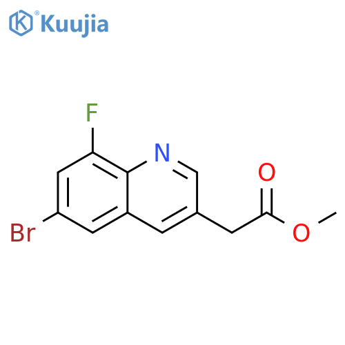 methyl 2-(6-bromo-8-fluoro-3-quinolyl)acetate structure