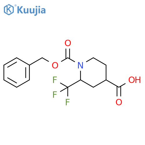 1-benzyloxycarbonyl-2-(trifluoromethyl)piperidine-4-carboxylic acid structure