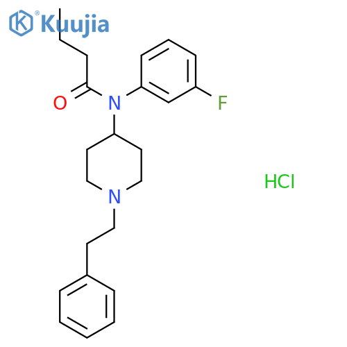 N-(3-fluorophenyl)-N-(1-phenethylpiperidin-4-yl)butyramide,monohydrochloride structure