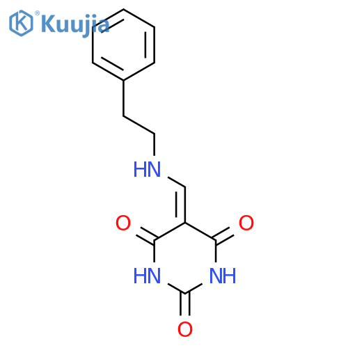 5-((phenethylamino)methylene)pyrimidine-2,4,6(1H,3H,5H)-trione structure