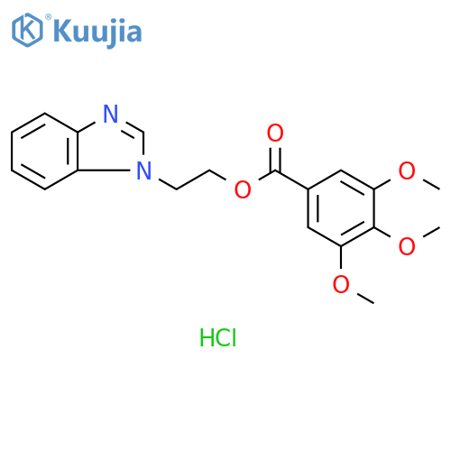 Benzoic acid, 3,4,5-trimethoxy-, 2-(1H-benzimidazol-1-yl)ethyl ester, hydrochloride (1:1) structure