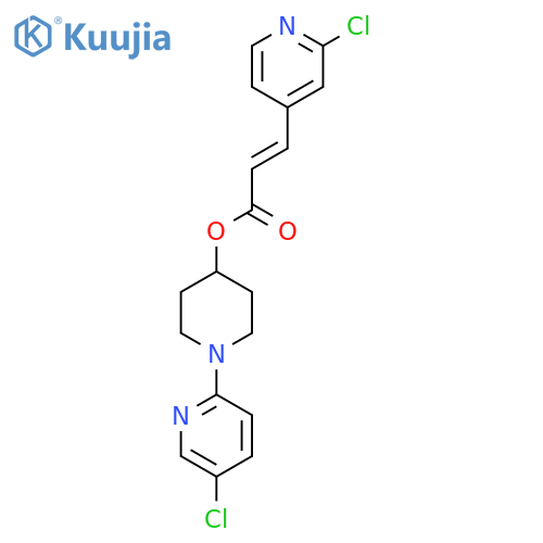 1-(5-Chloropyridin-2-yl)piperidin-4-yl 3-(2-chloropyridin-4-yl)prop-2-enoate structure