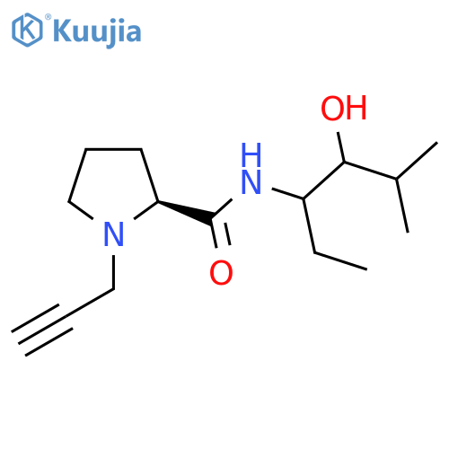 (2S)-N-(4-hydroxy-5-methylhexan-3-yl)-1-(prop-2-yn-1-yl)pyrrolidine-2-carboxamide structure