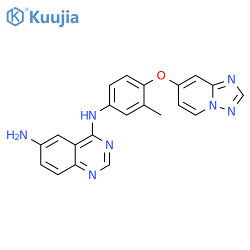 N4-3-Methyl-4-(1,2,4triazolo1,5-apyridin-7-yloxy)phenyl-4,6-quinazolinediamine structure