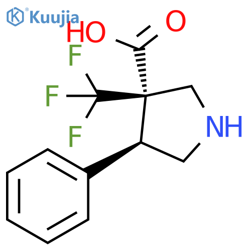 rac-(3R,4S)-4-phenyl-3-(trifluoromethyl)pyrrolidine-3-carboxylic acid structure