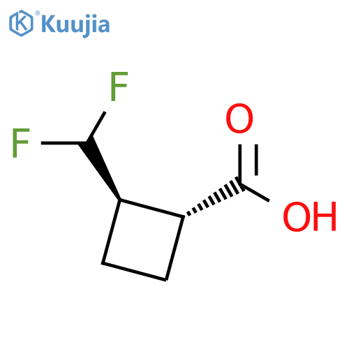 Cyclobutanecarboxylic acid, 2-(difluoromethyl)-, (1R,2R)-rel- structure