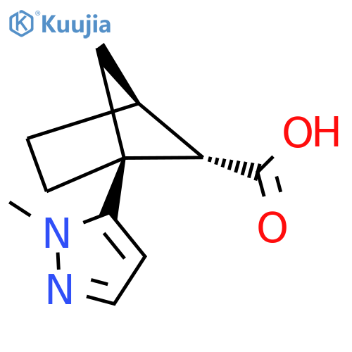 rac-(1R,4R,5R)-1-(1-methyl-1H-pyrazol-5-yl)bicyclo2.1.1hexane-5-carboxylic acid structure