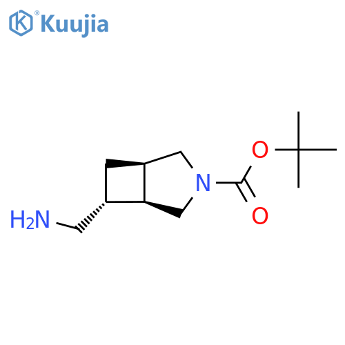 3-Azabicyclo[3.2.0]heptane-3-carboxylic acid, 6-(aminomethyl)-, 1,1-dimethylethyl ester, (1R,5S,6R)-rel- structure