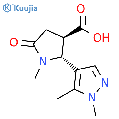 rac-(2R,3R)-2-(1,5-dimethyl-1H-pyrazol-4-yl)-1-methyl-5-oxopyrrolidine-3-carboxylic acid, trans structure