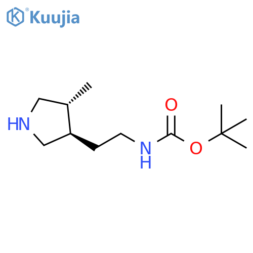 Carbamic acid, N-[2-[(3R,4R)-4-methyl-3-pyrrolidinyl]ethyl]-, 1,1-dimethylethyl ester, rel- structure