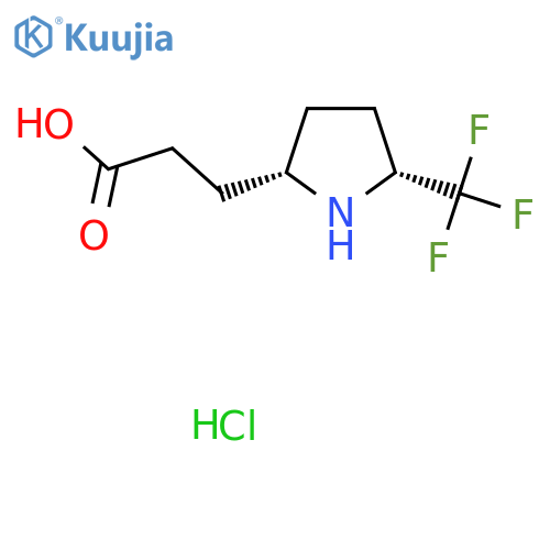 rac-3-(2R,5S)-5-(trifluoromethyl)pyrrolidin-2-ylpropanoic acid hydrochloride, cis structure