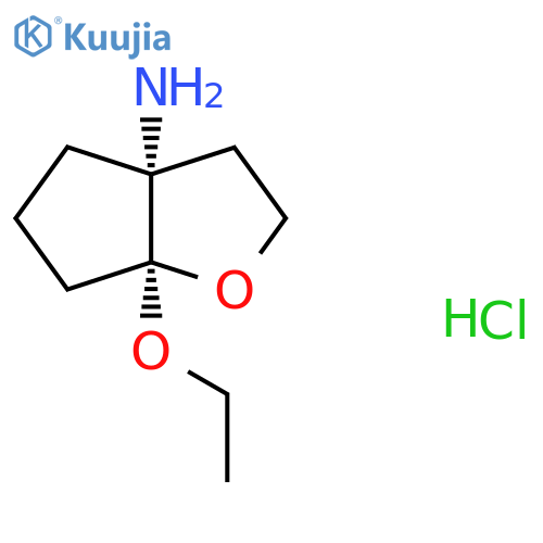 (3Ar,6aS)-6a-ethoxy-3,4,5,6-tetrahydro-2H-cyclopenta[b]furan-3a-amine;hydrochloride structure