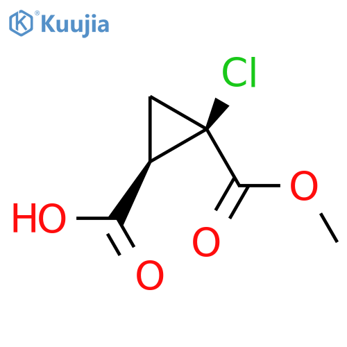 rac-(1R,2R)-2-chloro-2-(methoxycarbonyl)cyclopropane-1-carboxylic acid structure