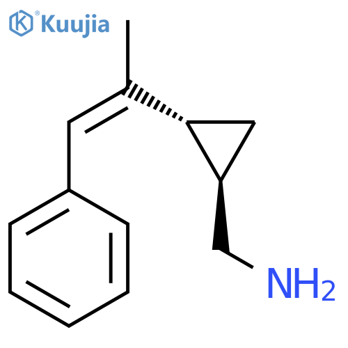 rac-(1R,2R)-2-(1-phenylprop-1-en-2-yl)cyclopropylmethanamine structure