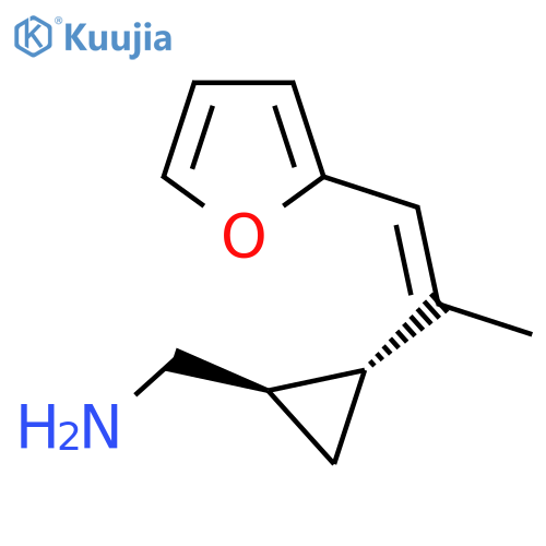 rac-(1R,2R)-2-1-(furan-2-yl)prop-1-en-2-ylcyclopropylmethanamine structure