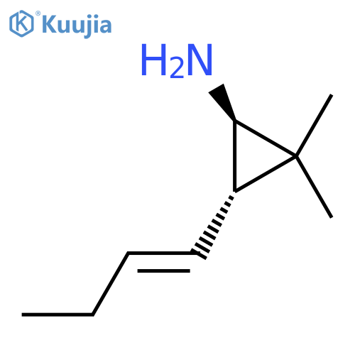rac-(1R,3S)-3-(but-1-en-1-yl)-2,2-dimethylcyclopropan-1-amine structure