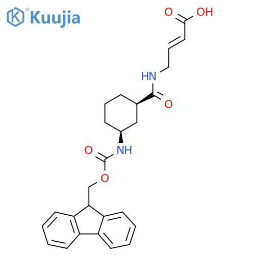 rac-4-{(1R,3S)-3-({(9H-fluoren-9-yl)methoxycarbonyl}amino)cyclohexylformamido}but-2-enoic acid structure