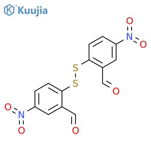 5,5'-dinitro-2,2'-disulfanediyl-bis-benzaldehyde structure