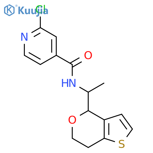 2-chloro-N-(1-{4H,6H,7H-thieno[3,2-c]pyran-4-yl}ethyl)pyridine-4-carboxamide structure