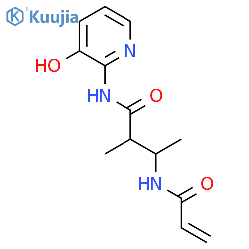 N-(3-hydroxypyridin-2-yl)-2-methyl-3-(prop-2-enamido)butanamide structure