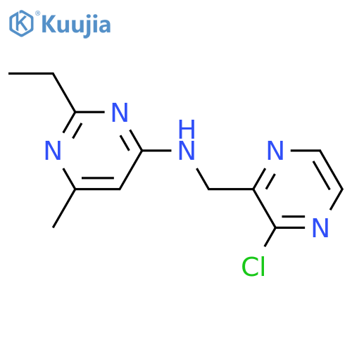 N-(3-chloropyrazin-2-yl)methyl-2-ethyl-6-methylpyrimidin-4-amine structure
