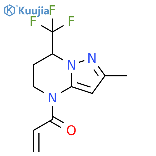 1-2-methyl-7-(trifluoromethyl)-4H,5H,6H,7H-pyrazolo1,5-apyrimidin-4-ylprop-2-en-1-one structure