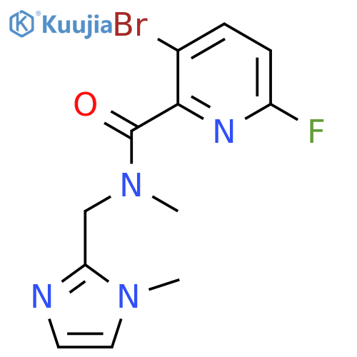 3-bromo-6-fluoro-N-methyl-N-(1-methyl-1H-imidazol-2-yl)methylpyridine-2-carboxamide structure