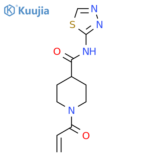 1-(prop-2-enoyl)-N-(1,3,4-thiadiazol-2-yl)piperidine-4-carboxamide structure