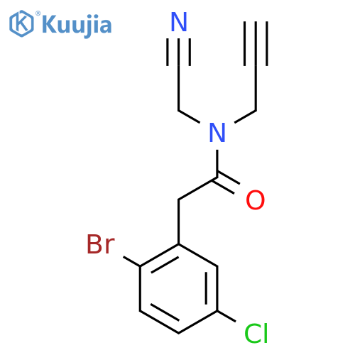 2-(2-bromo-5-chlorophenyl)-N-(cyanomethyl)-N-(prop-2-yn-1-yl)acetamide structure