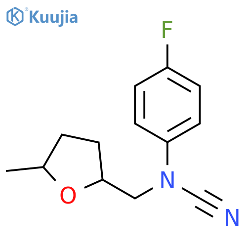 N-cyano-4-fluoro-N-(5-methyloxolan-2-yl)methylaniline structure