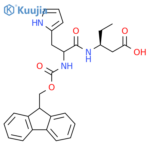(3S)-3-2-({(9H-fluoren-9-yl)methoxycarbonyl}amino)-3-(1H-pyrrol-2-yl)propanamidopentanoic acid structure