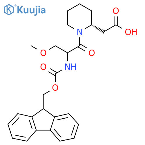 2-(2R)-1-2-({(9H-fluoren-9-yl)methoxycarbonyl}amino)-3-methoxypropanoylpiperidin-2-ylacetic acid structure