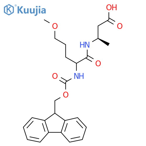 (3R)-3-2-({(9H-fluoren-9-yl)methoxycarbonyl}amino)-5-methoxypentanamidobutanoic acid structure