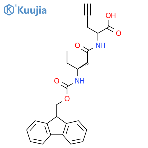 2-(3R)-3-({(9H-fluoren-9-yl)methoxycarbonyl}amino)pentanamidopent-4-ynoic acid structure