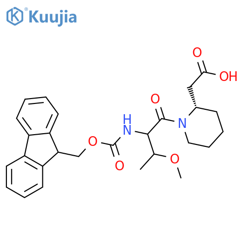 2-(2S)-1-2-({(9H-fluoren-9-yl)methoxycarbonyl}amino)-3-methoxybutanoylpiperidin-2-ylacetic acid structure